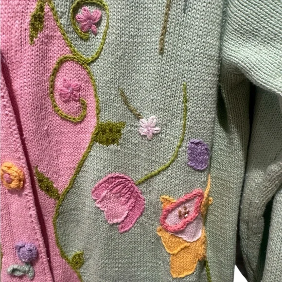 STORYBOOK KNITS Vintage Floral Embroidered Cardigan Sweater - Picture 4 of 10